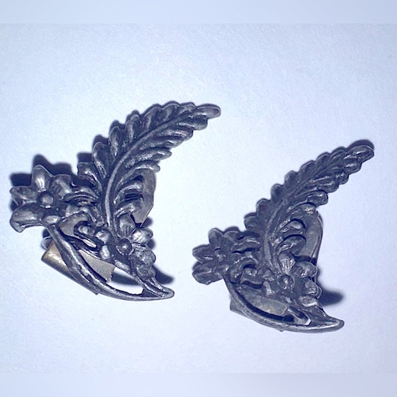 ❌ SOLD not for sale gift Vintage Fern Leaf Flower cast pot metal early 20th C - Picture 3 of 5